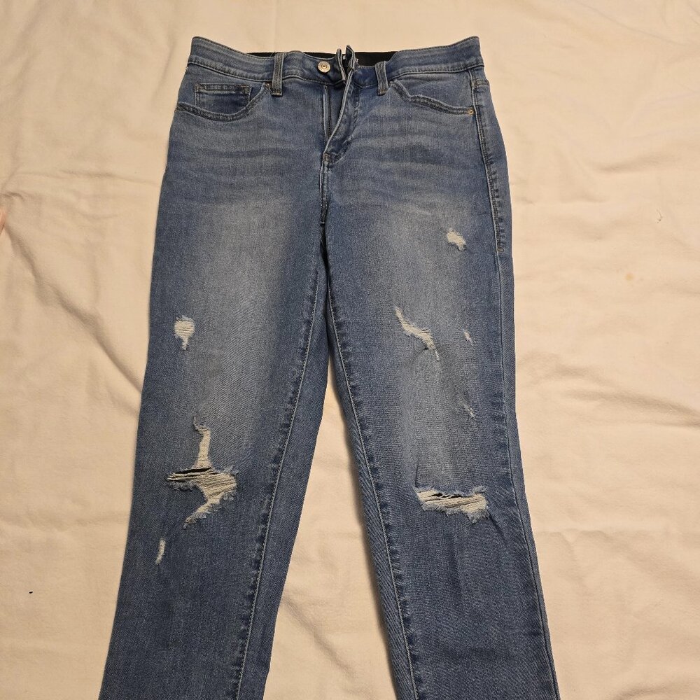 LULAROE Jeans Womens 30 Magic Waist Stretch Cropped Distressed